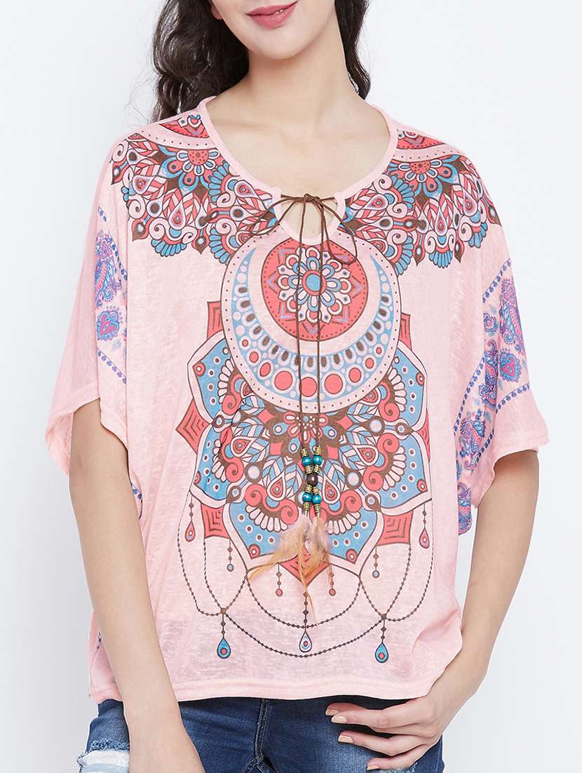 bohemian tie knot neck top