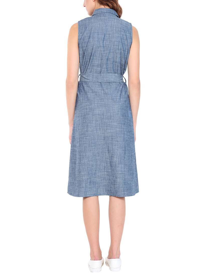 button down belted dress - 15429541 -  Standard Image - 2