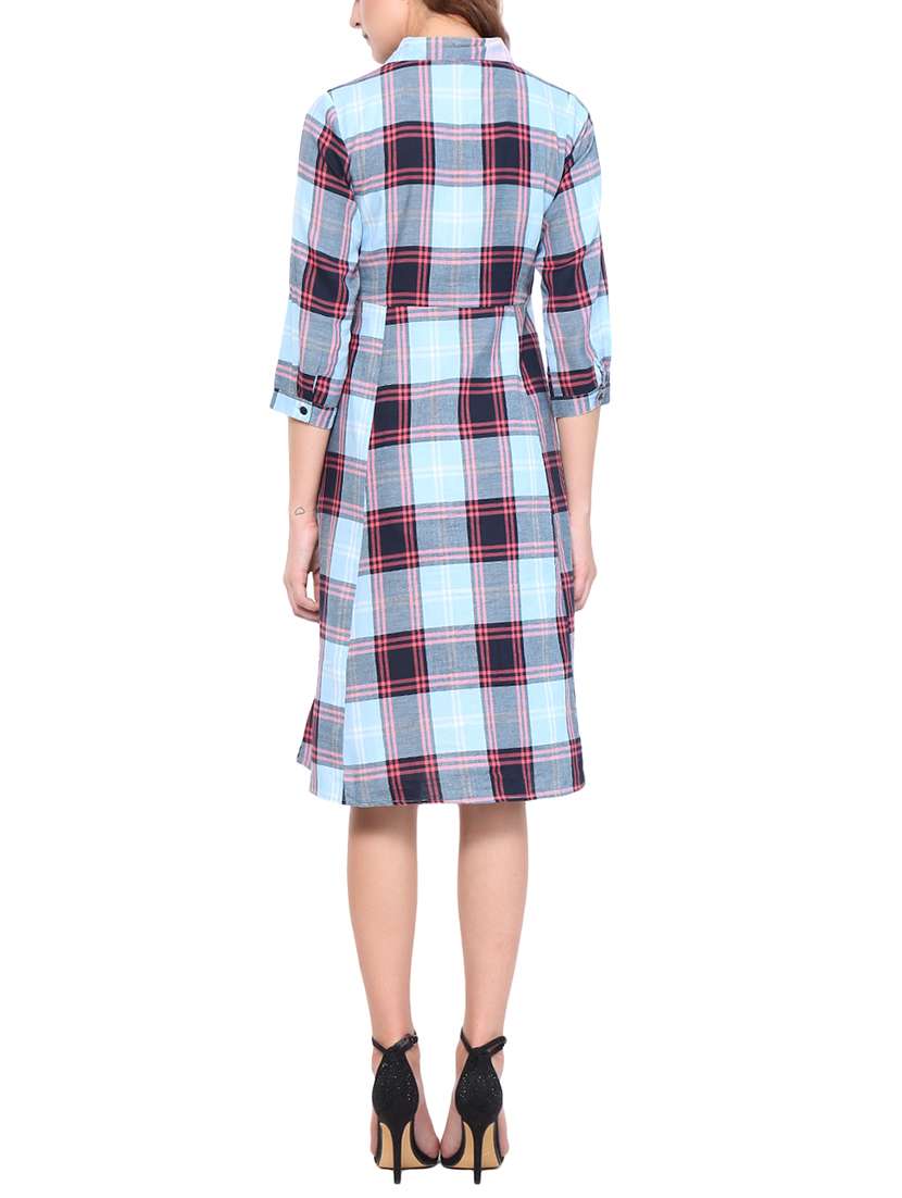 checkered a-line dress - 15429543 -  Standard Image - 2