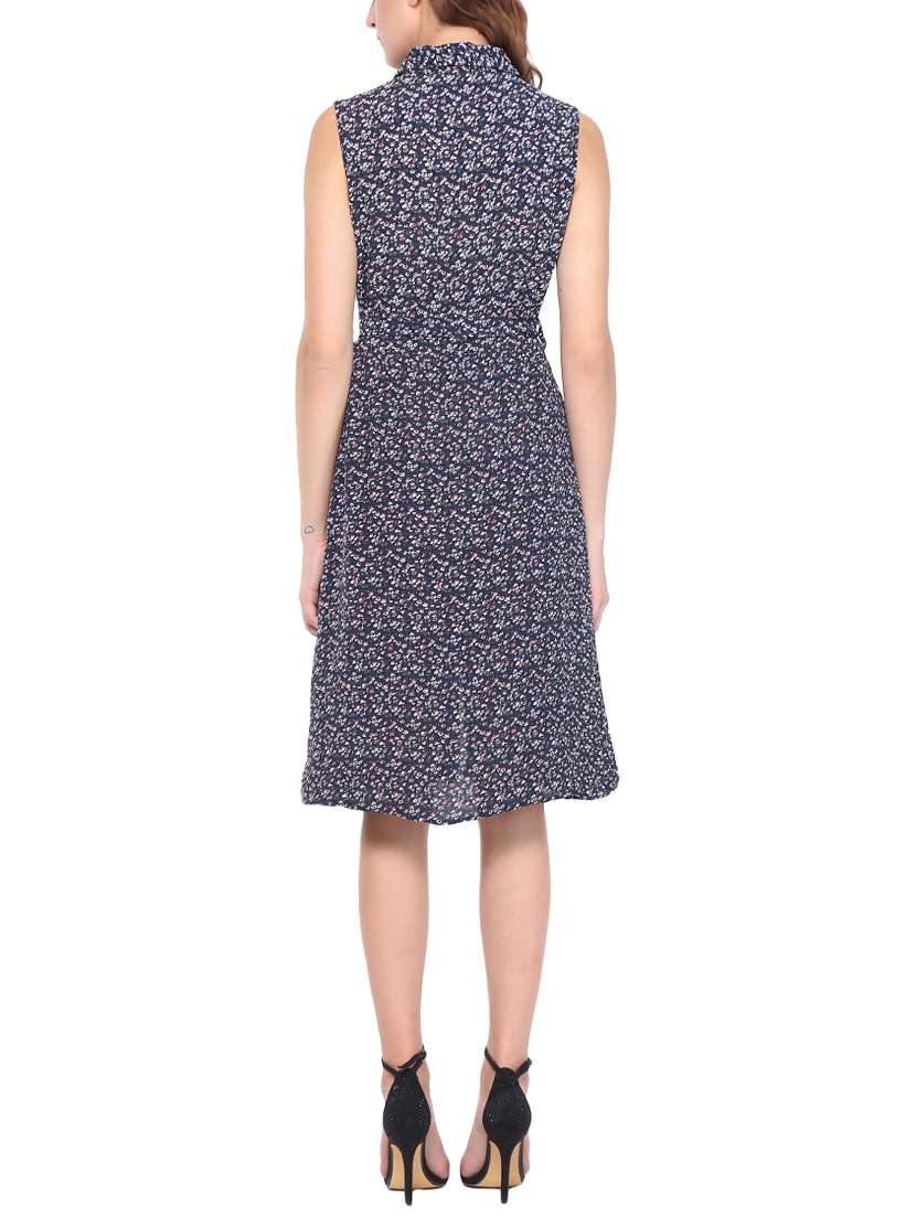 a-line printed belted dress - 15429544 - Standard Image - 2