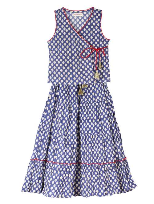 blue printed skirt top - 15430181 -  Standard Image - 0