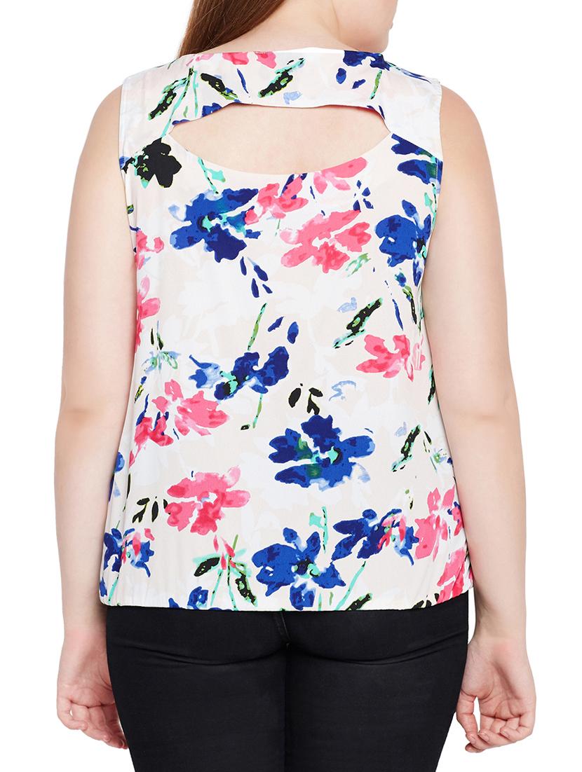 cutout back blouson plus top - 15431302 - Standard Image - 2