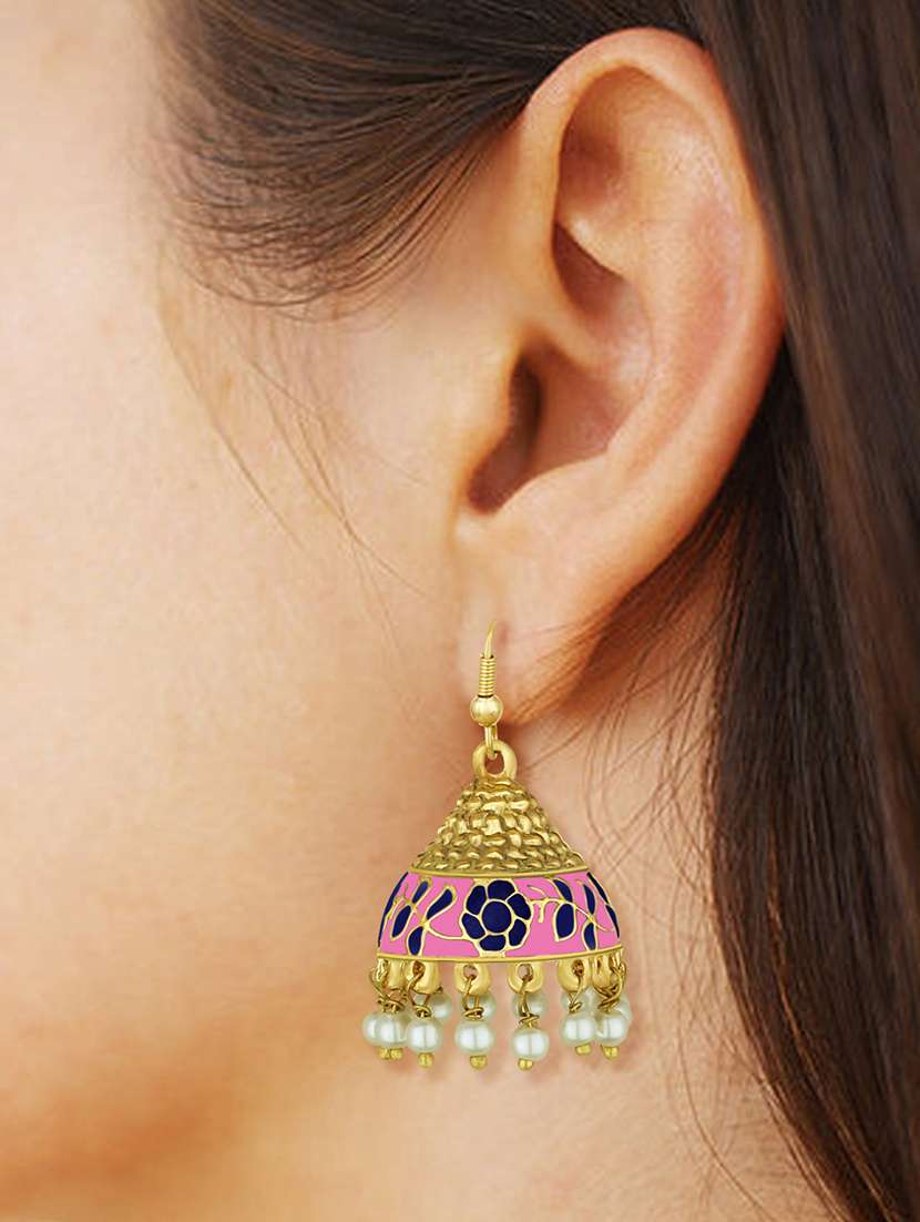 gold metal jhumka