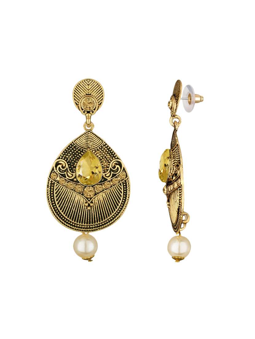 gold metal drop earrings - 15431719 -  Standard Image - 2