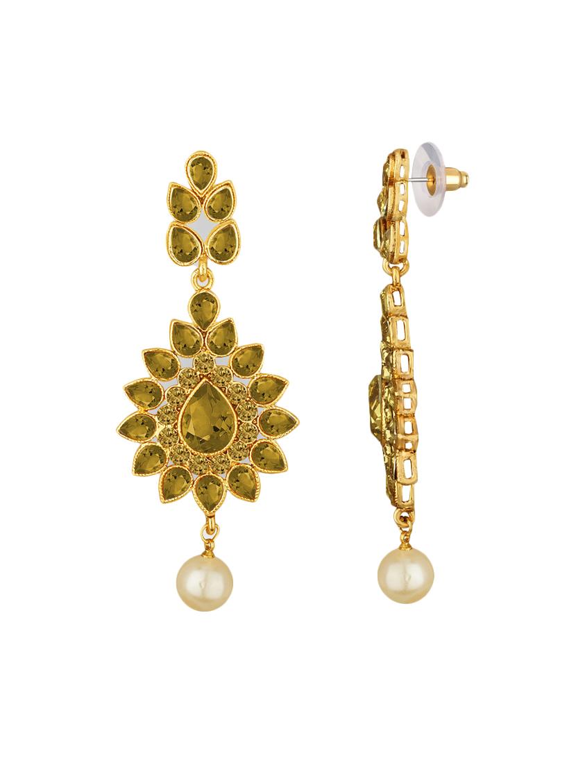 gold metal drop earrings - 15431720 - Standard Image - 2