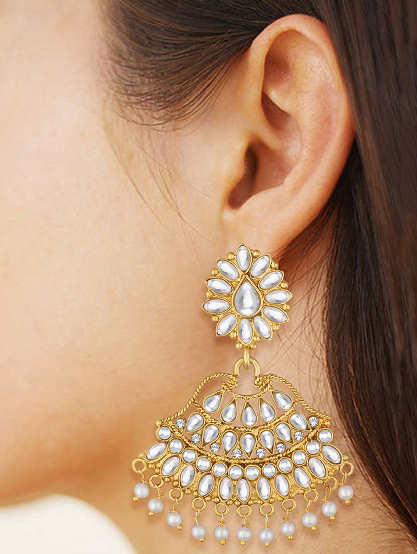 gold metal drop earrings