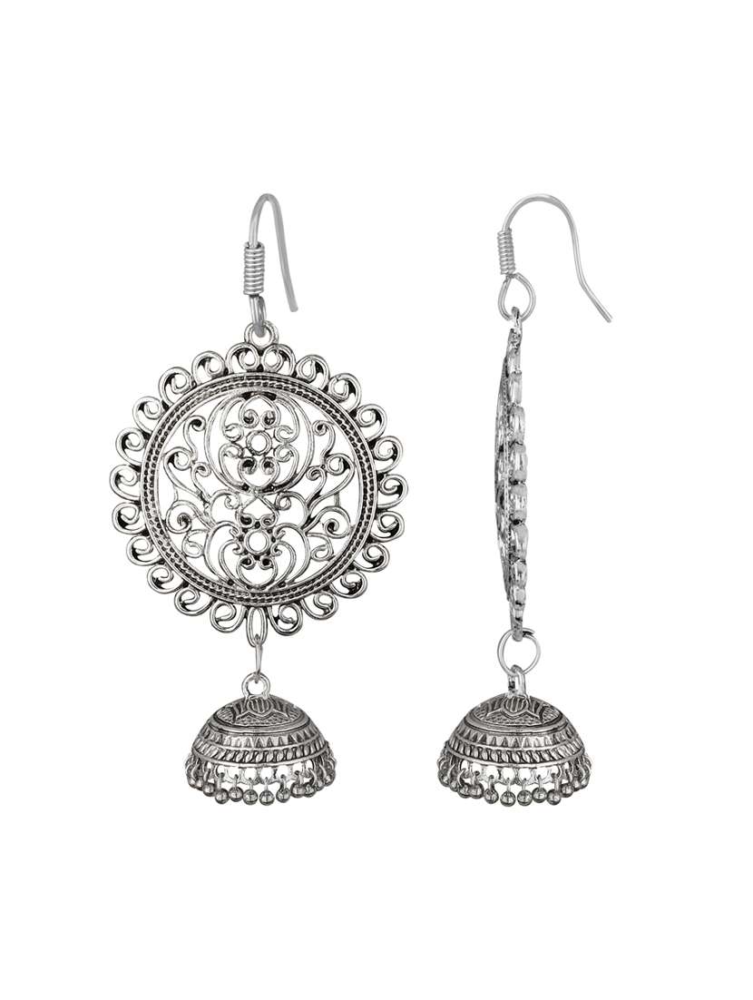 white metal jhumka - 15431730 -  Standard Image - 2