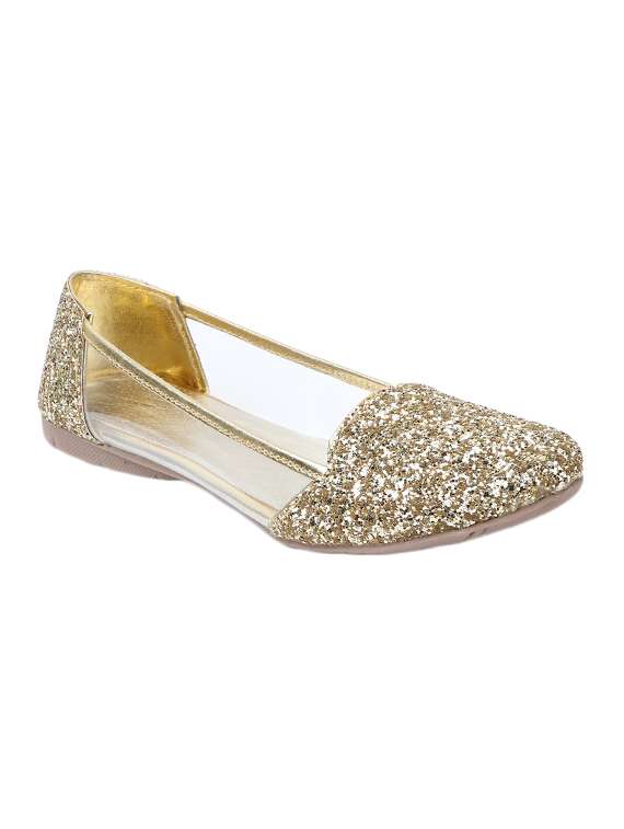 gold slip on ballerinas
