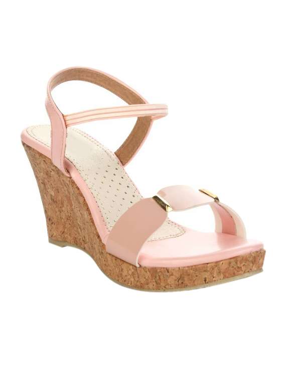 pink back strap wedges