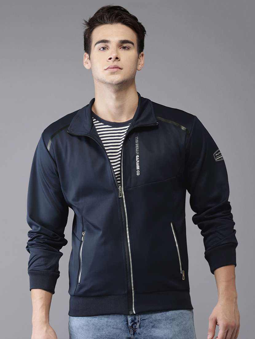 navy blue polyester sweatshirt