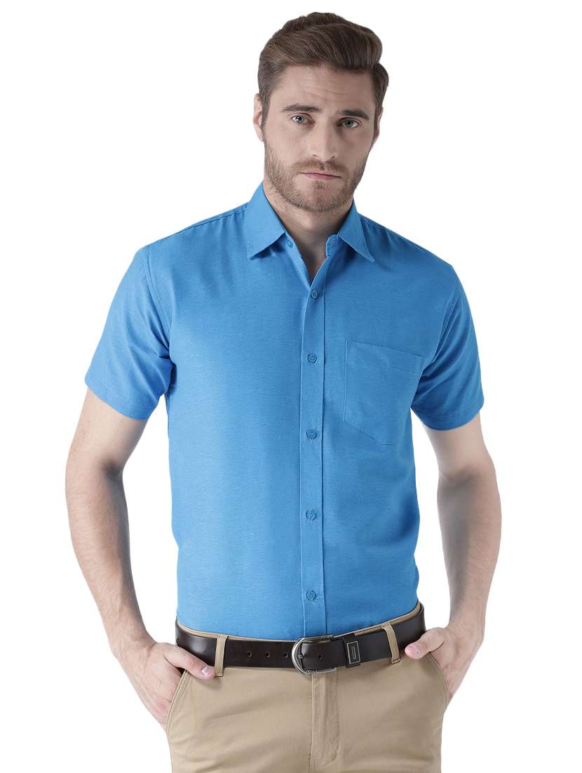 blue cotton formal shirt