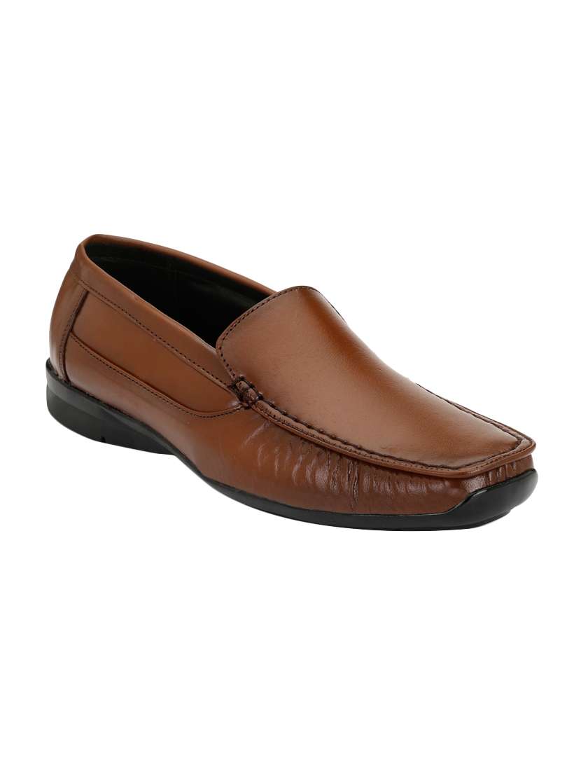 brown leather formal slip ons