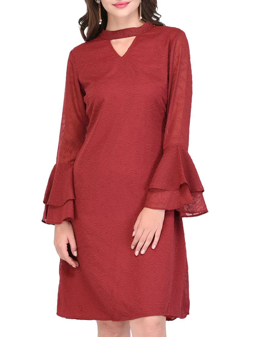 women's shift solid dress