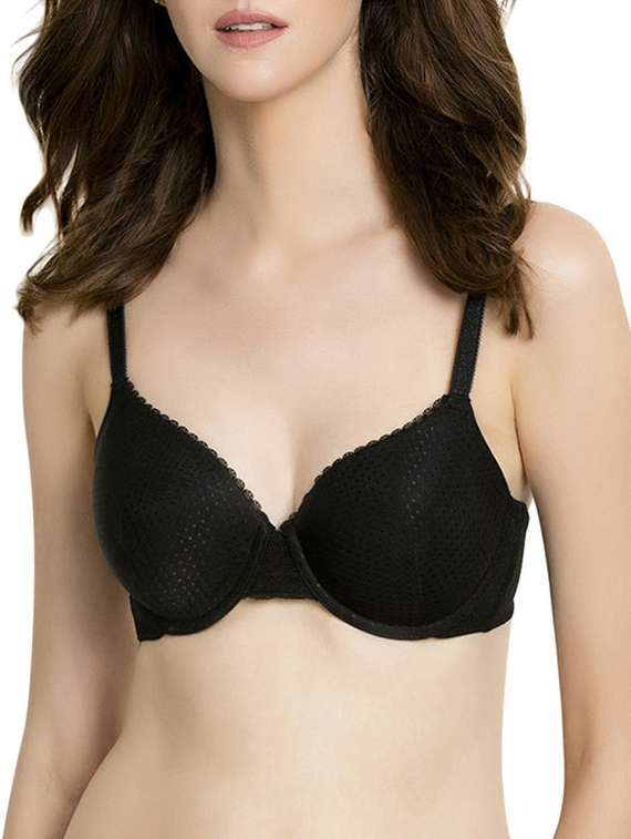 textured lace detail bra