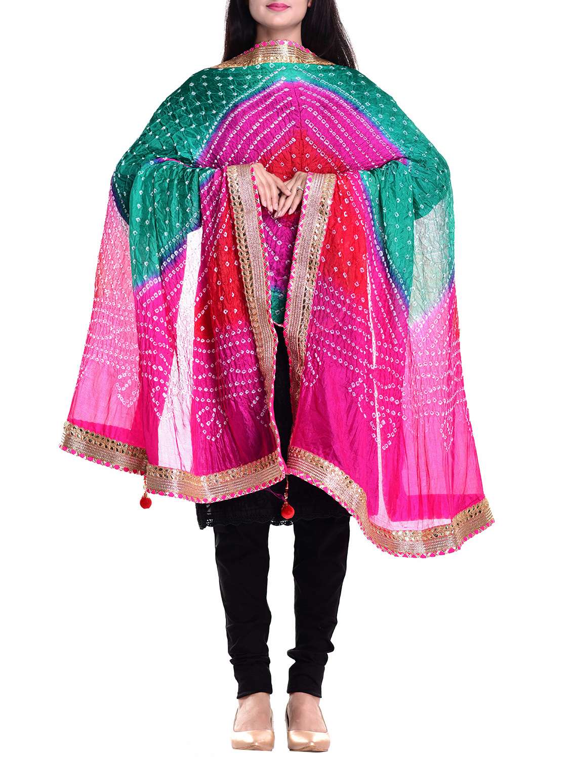 multi colored art silk dupatta