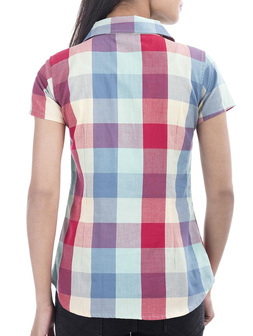 short sleeved checkered shirt - 15439664 - Standard Image - 2
