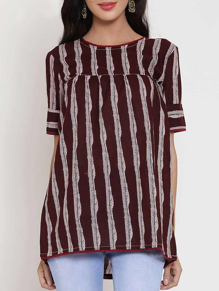 printed round neck tunic