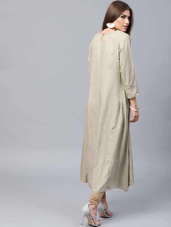 a-line embroidered kurta - 15440570 - Standard Image - 2