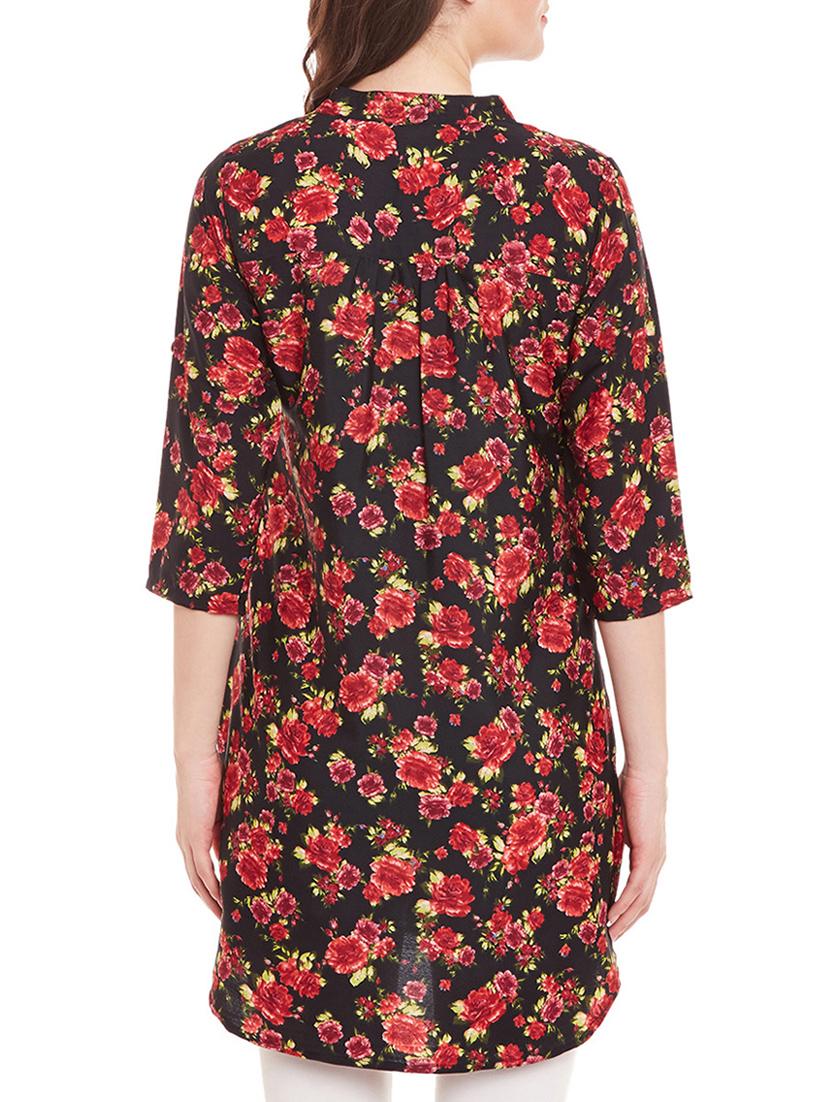 floral roll up sleeved tunic - 15442090 - Standard Image - 2