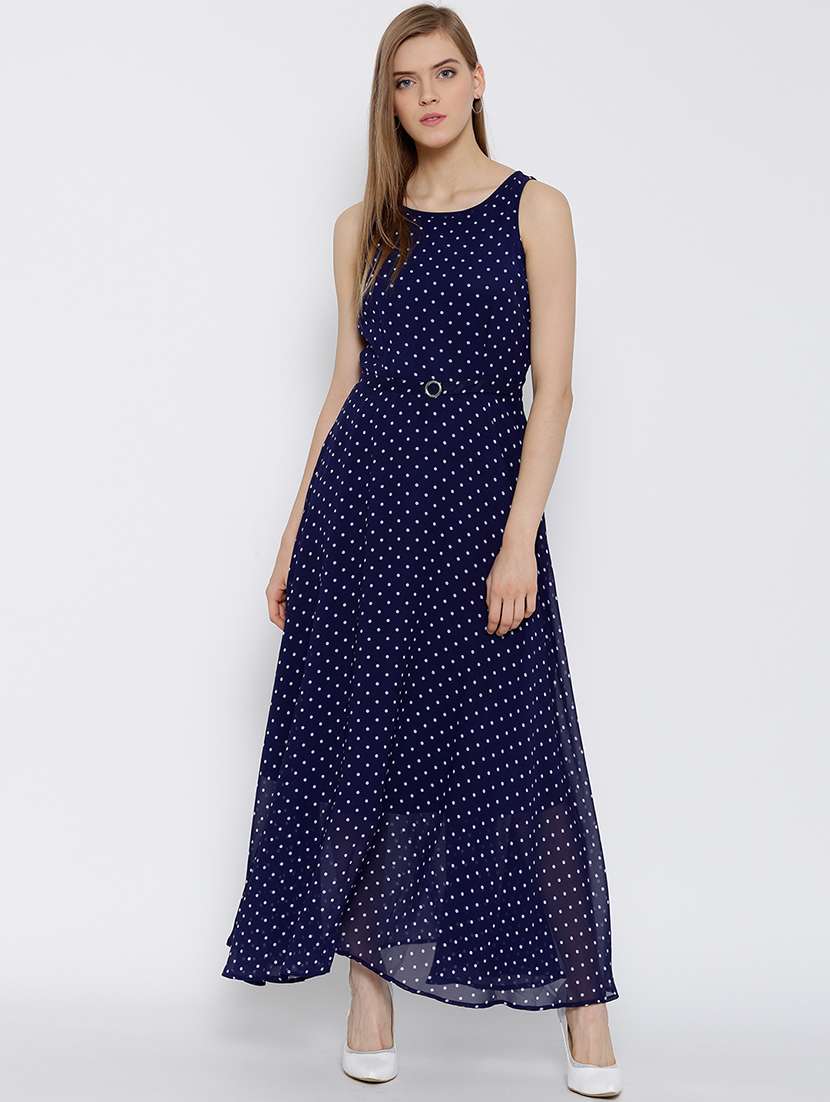 polka dotted maxi dress
