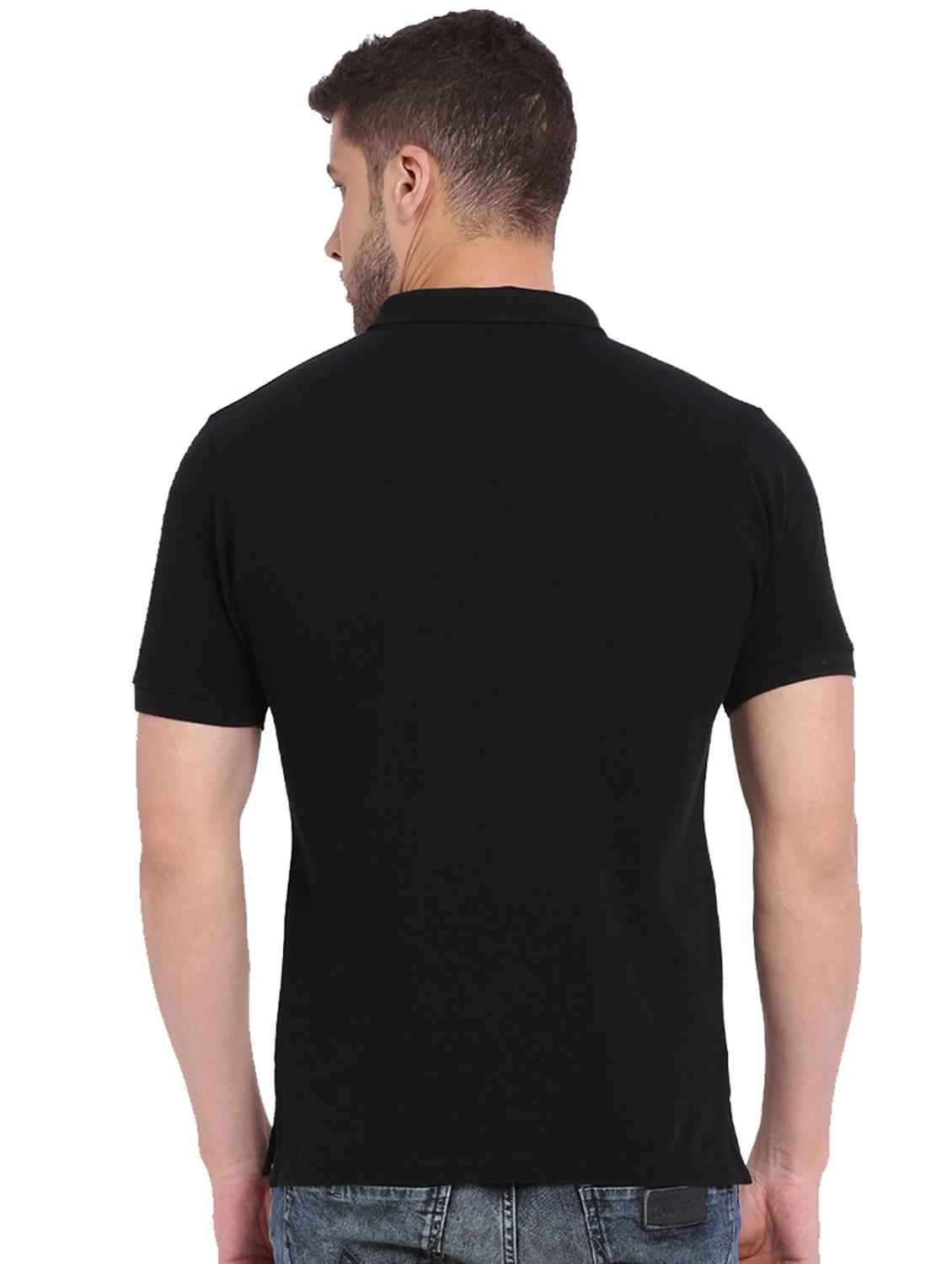 black solid polo t-shirt - 15445587 - Standard Image - 2