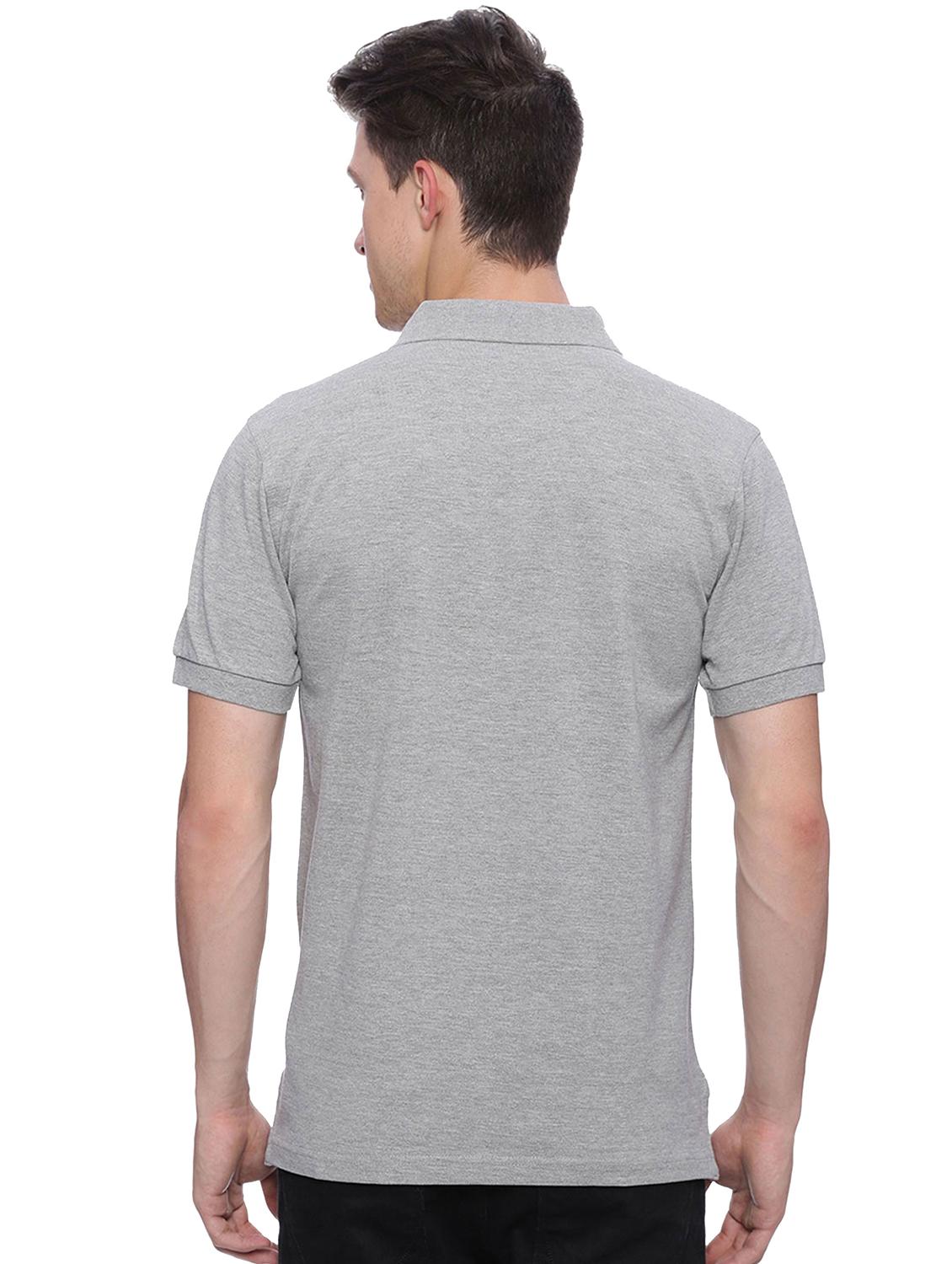 grey solid polo t-shirt - 15445597 - Standard Image - 2