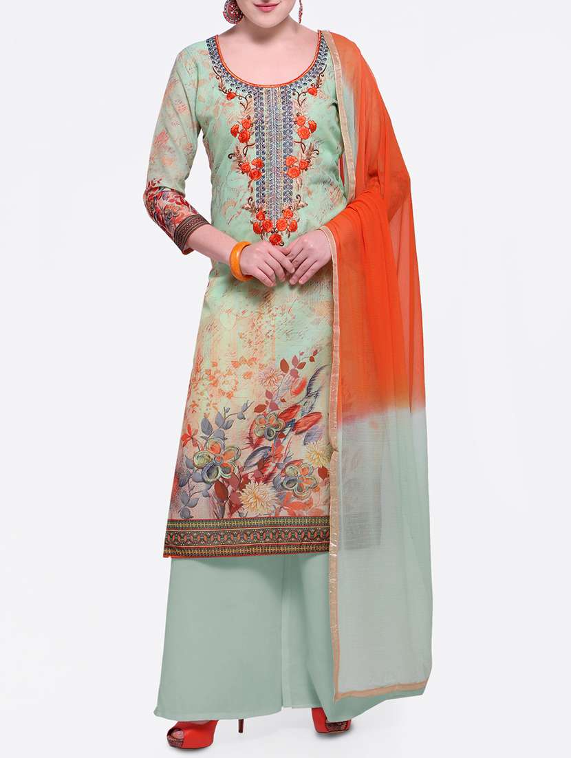 embroidered unstitched palazzo suit
