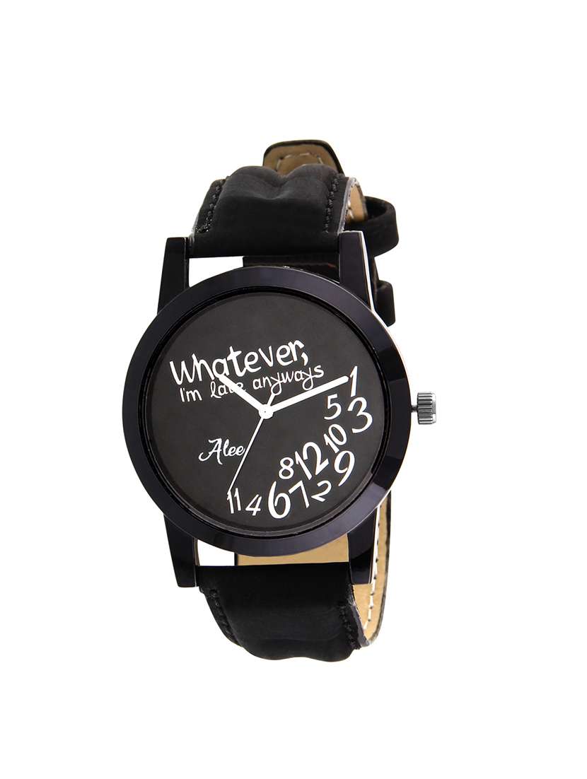 alee black mens analog watch