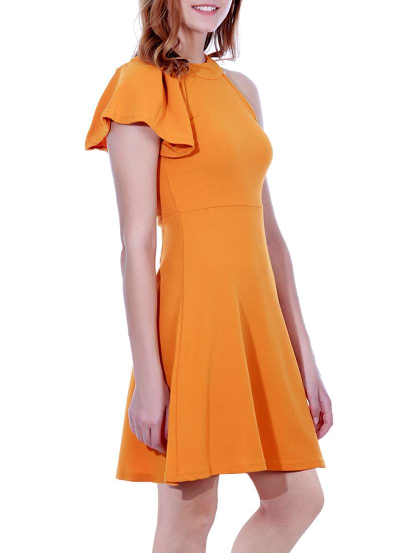 women's fit & flare solid dress - 15451238 -  Standard Image - 2