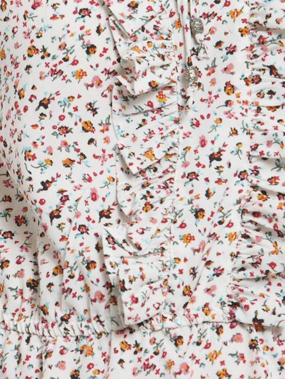 ditsy print ruffle detail top - 15451785 - Standard Image - 2