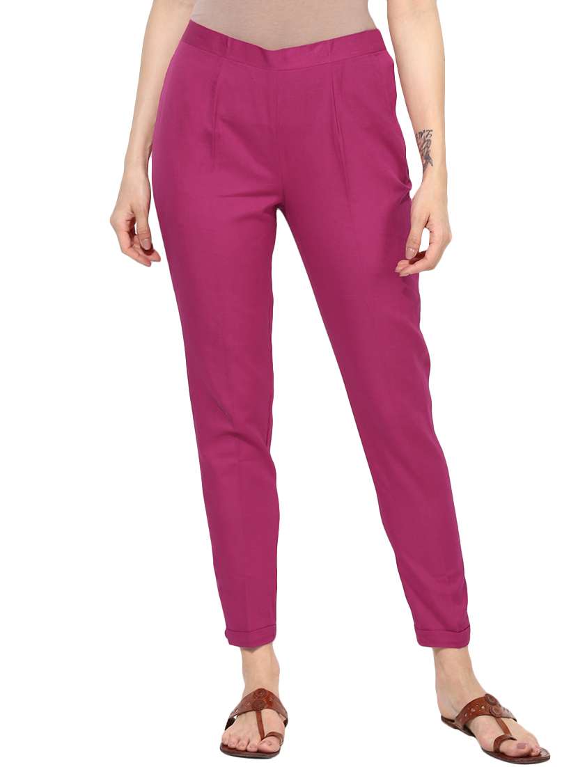 flat front solid trouser