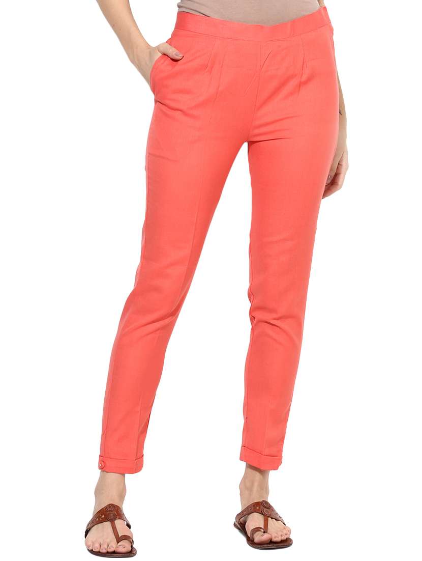 flat front solid trouser