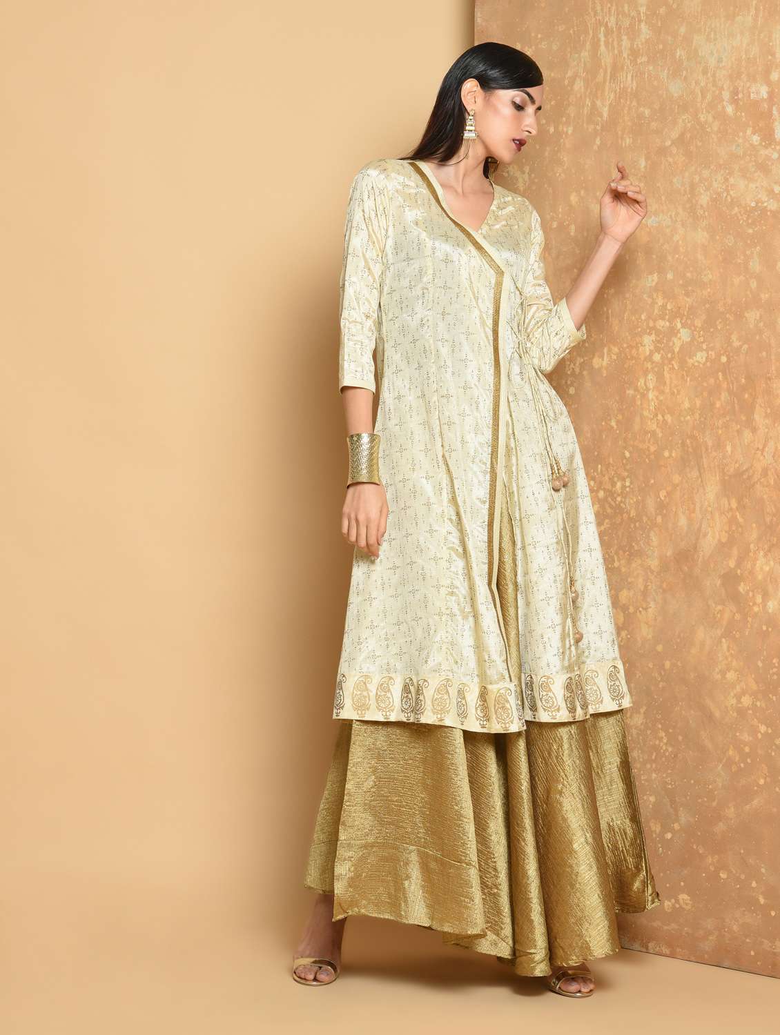 angrakha block print kurta