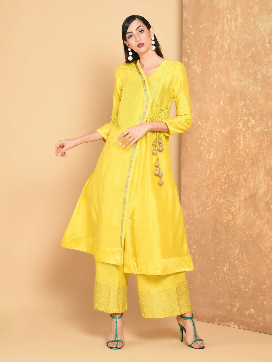 angrakha block print kurta