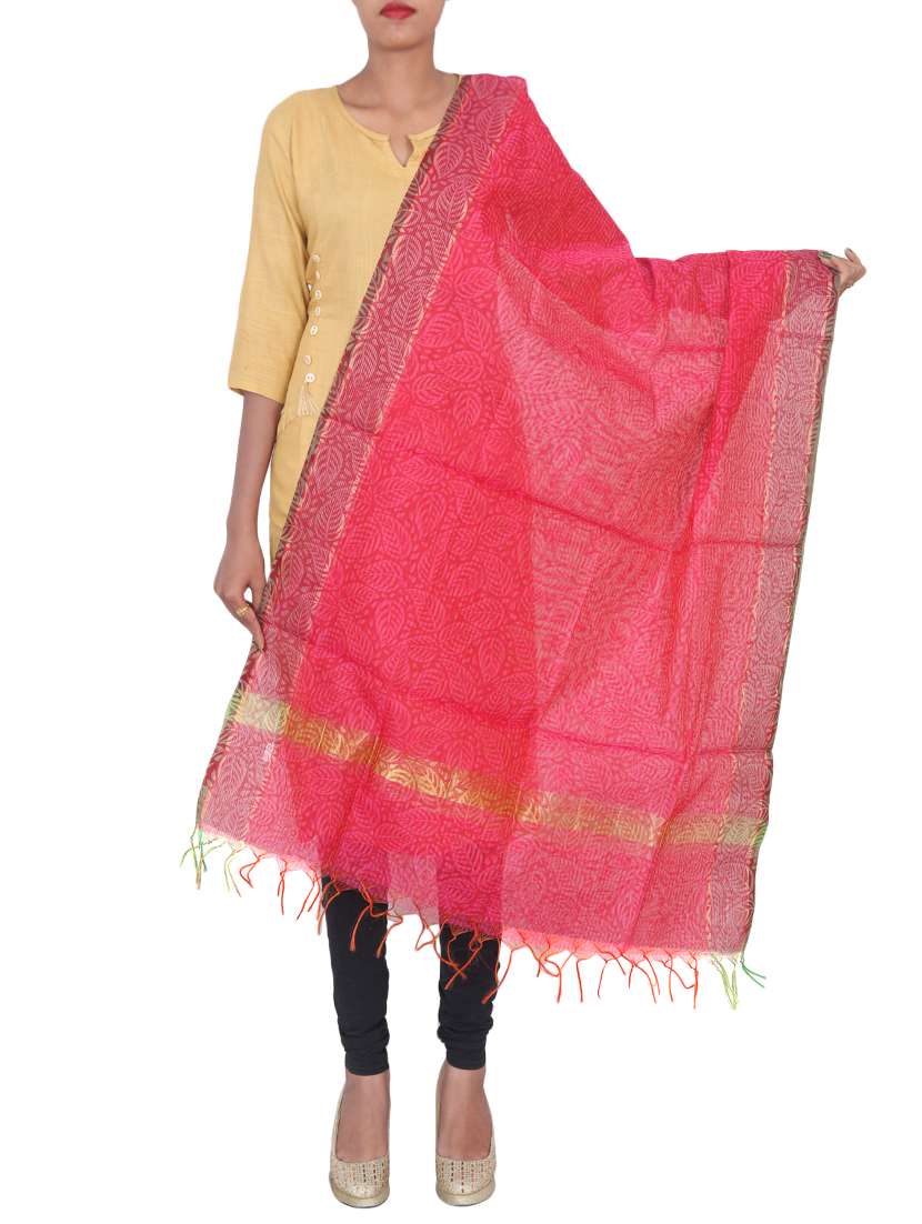 pink chanderi dupatta