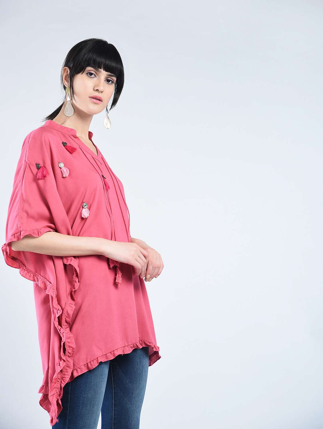 pink tassel kaftan
