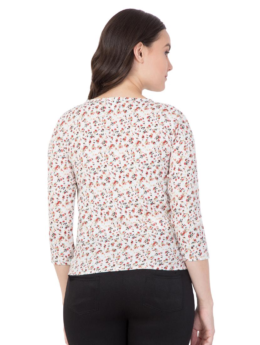 floral boat neck top - 15458184 - Standard Image - 2