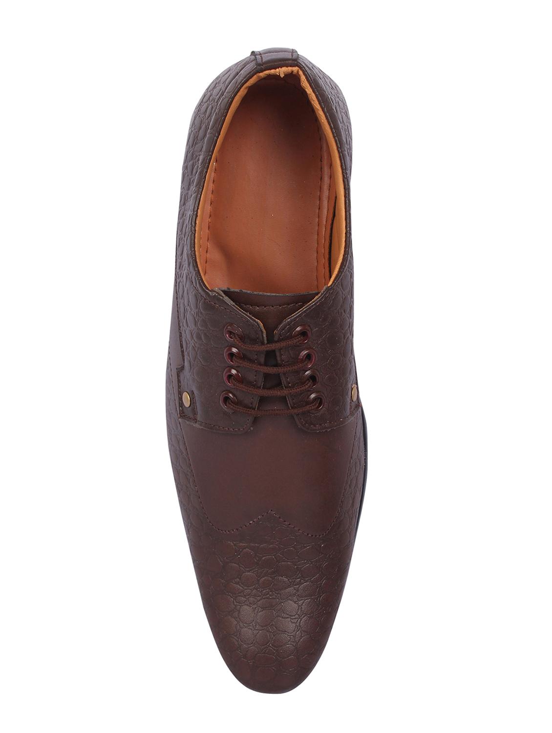 brown leatherette lace-up derbys - 15458205 - Standard Image - 2