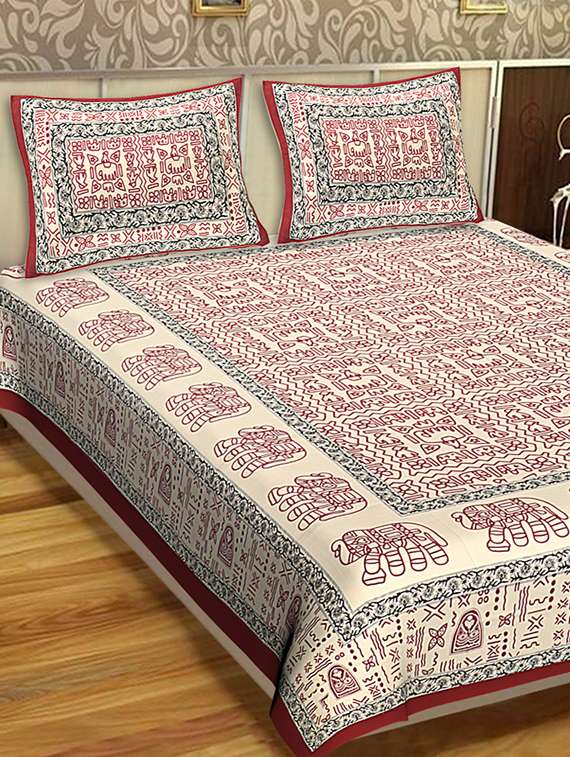 100 % Cotton King Size Bedsheet 144 TC With 2 Pillow Covers