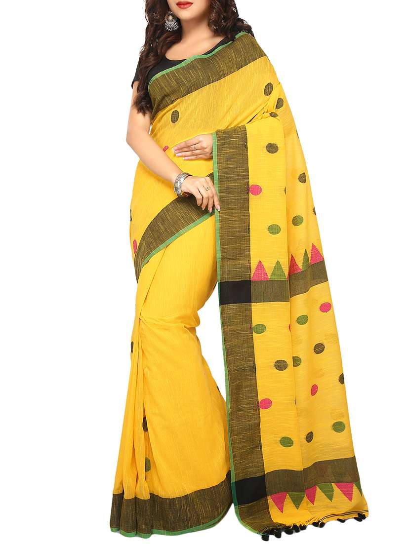 polka dots printed saree