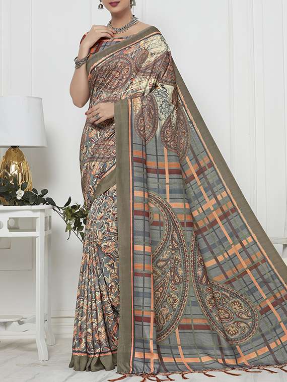 paisley half & half saree with blouse