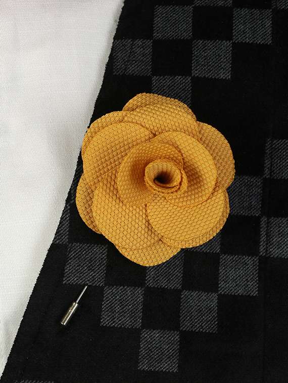 yellow fabric lapelpin - 15465955 - Standard Image - 2