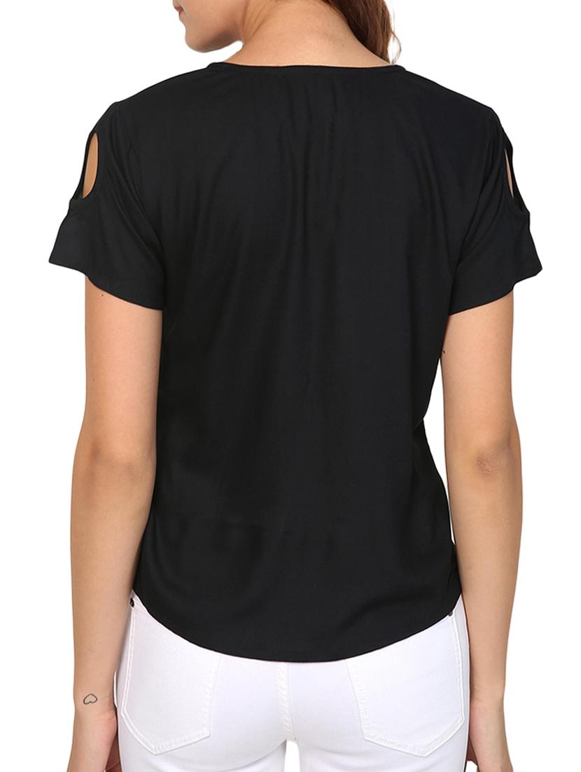 notch neck cutout detail top - 15466716 - Standard Image - 2