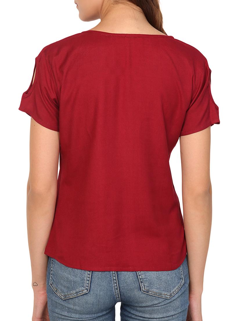notch neck cutout detail top - 15466718 - Standard Image - 2