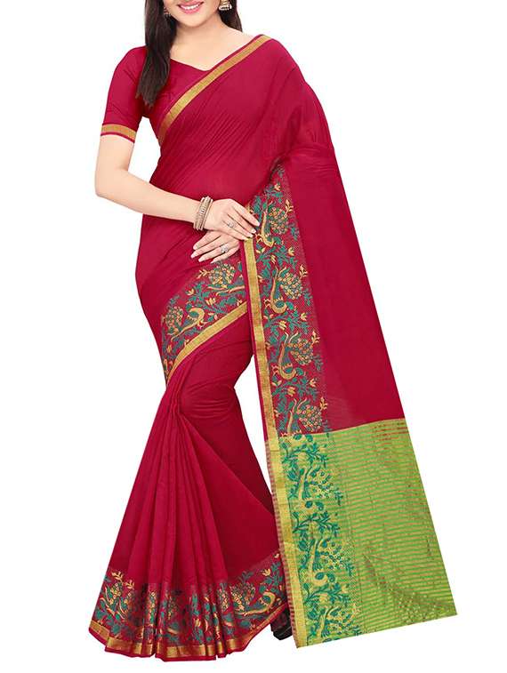 striped contrast pallu woven saree with blouse