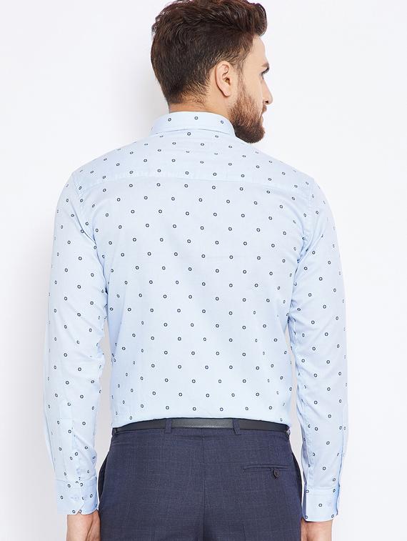 blue cotton casual shirt - 15473221 - Standard Image - 2