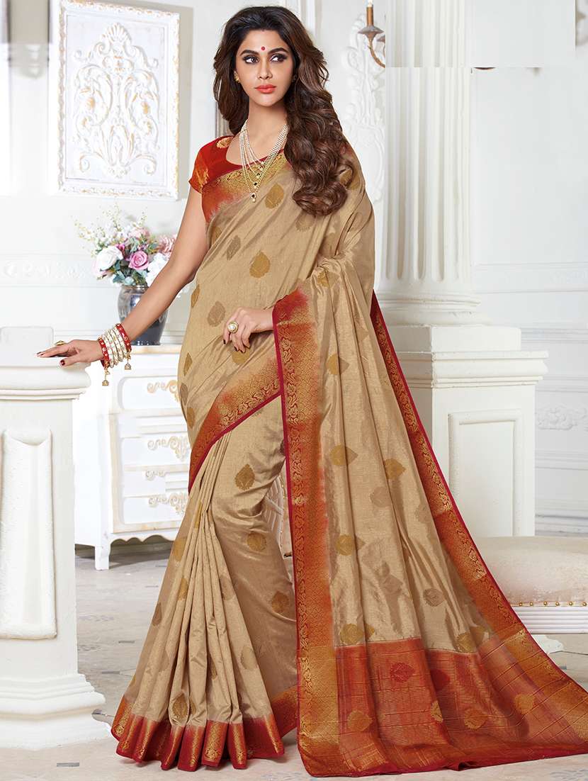 gold zari motif banarasi saree
