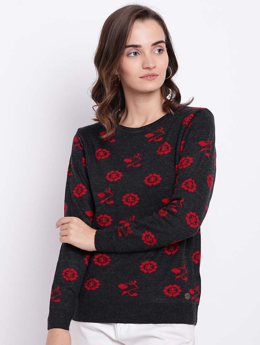 printed woolen pullover