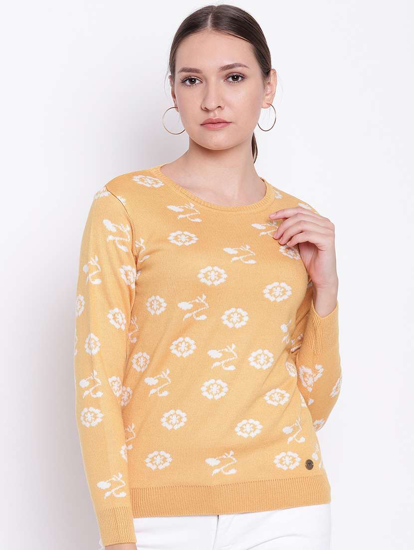 printed woolen pullover