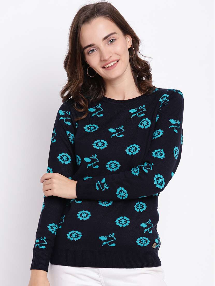 printed woolen pullover